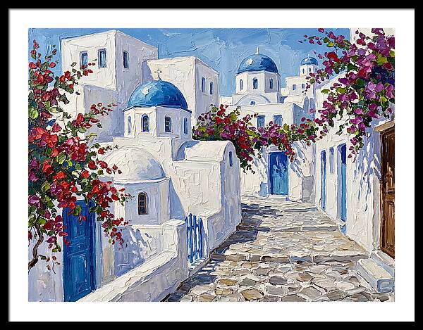 Charming Greek Village Scene