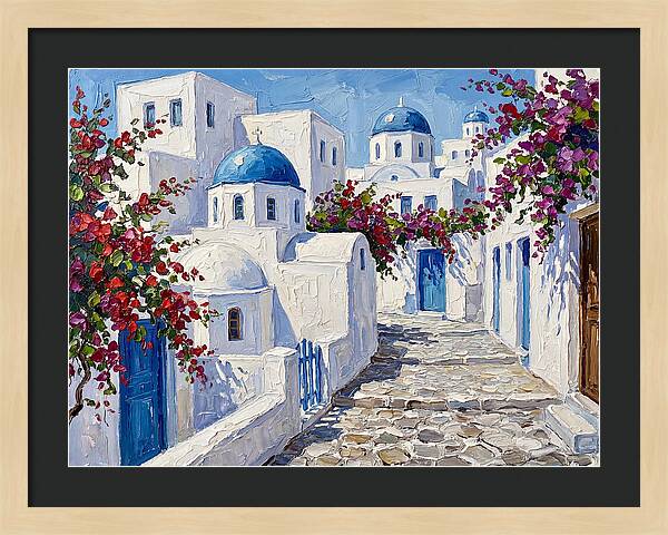 Charming Greek Village Scene
