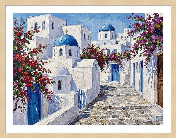 Charming Greek Village Scene