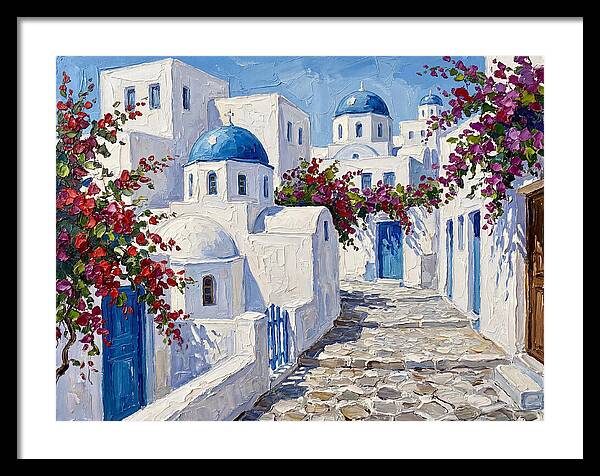 Charming Greek Village Scene