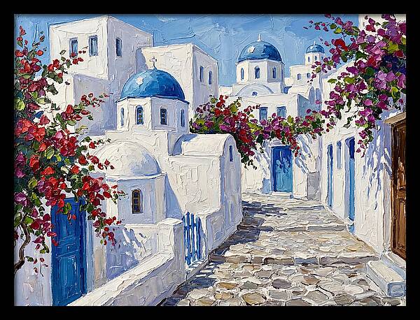 Charming Greek Village Scene