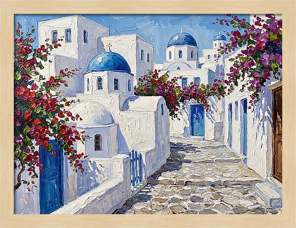 Charming Greek Village Scene