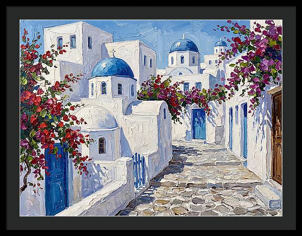 Charming Greek Village Scene