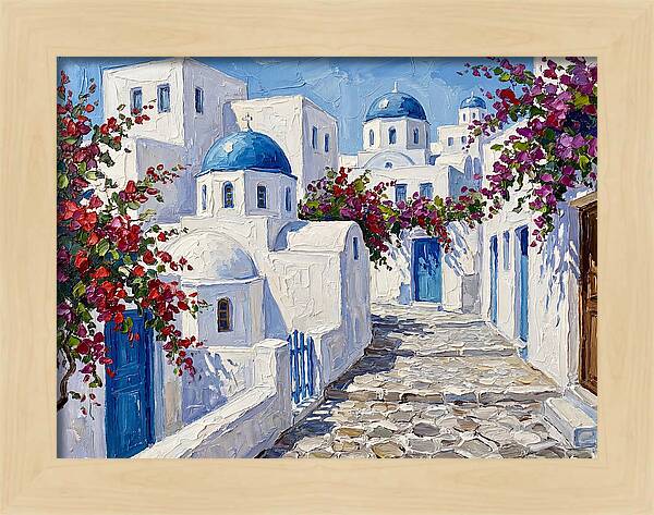 Charming Greek Village Scene
