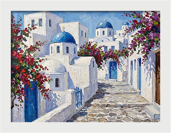 Charming Greek Village Scene