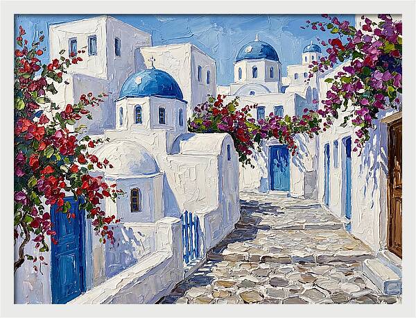 Charming Greek Village Scene