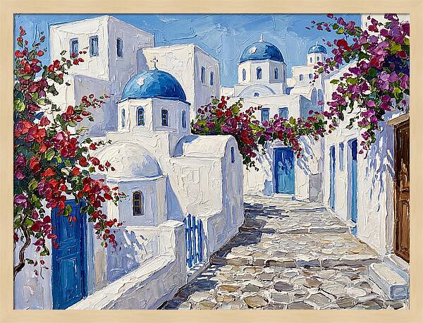Charming Greek Village Scene