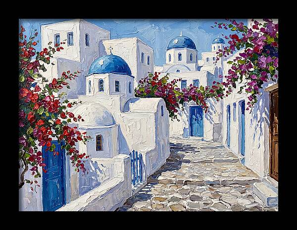 Charming Greek Village Scene
