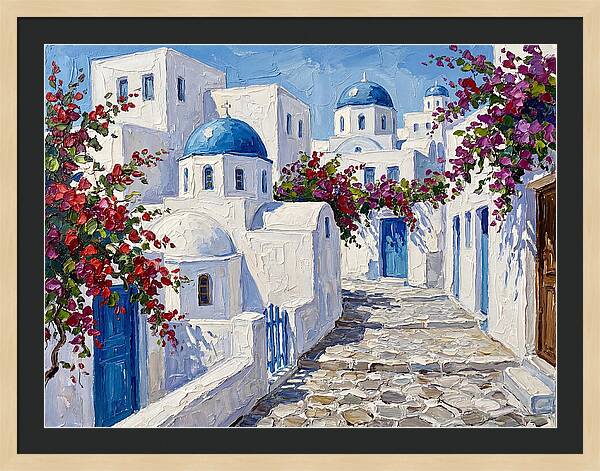 Charming Greek Village Scene