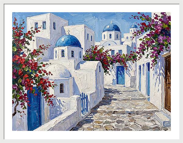 Charming Greek Village Scene