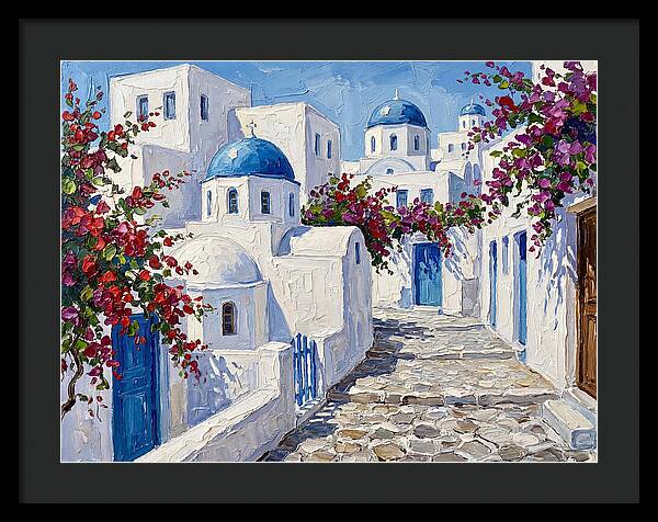 Charming Greek Village Scene