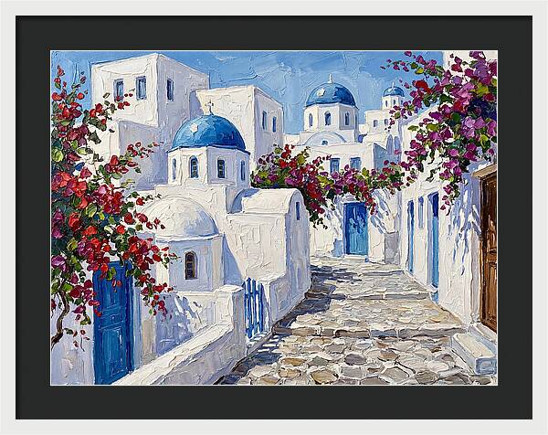 Charming Greek Village Scene