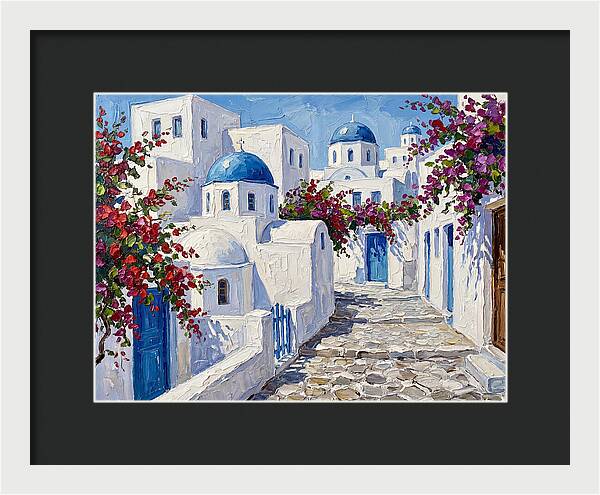 Charming Greek Village Scene