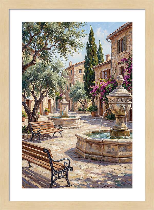 Charming Mediterranean Town Square