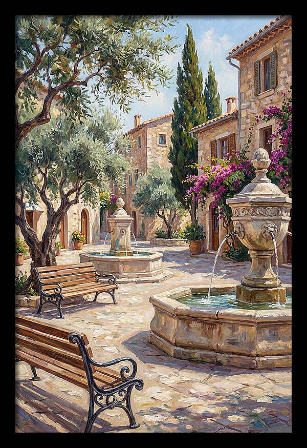 Charming Mediterranean Town Square