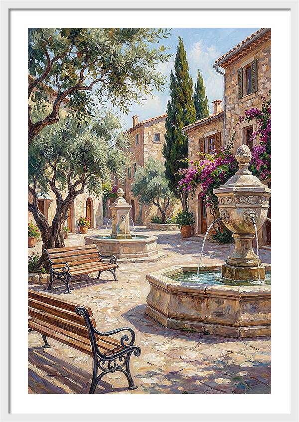Charming Mediterranean Town Square