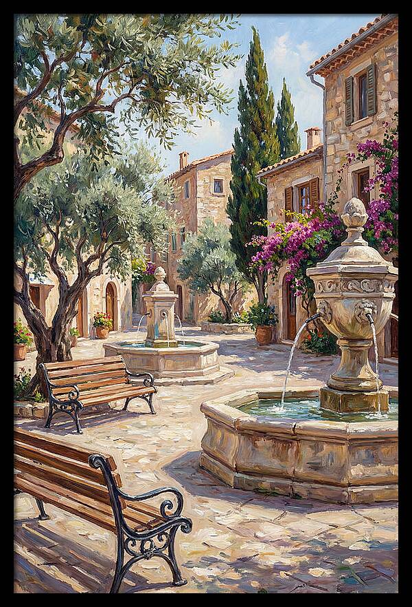 Charming Mediterranean Town Square