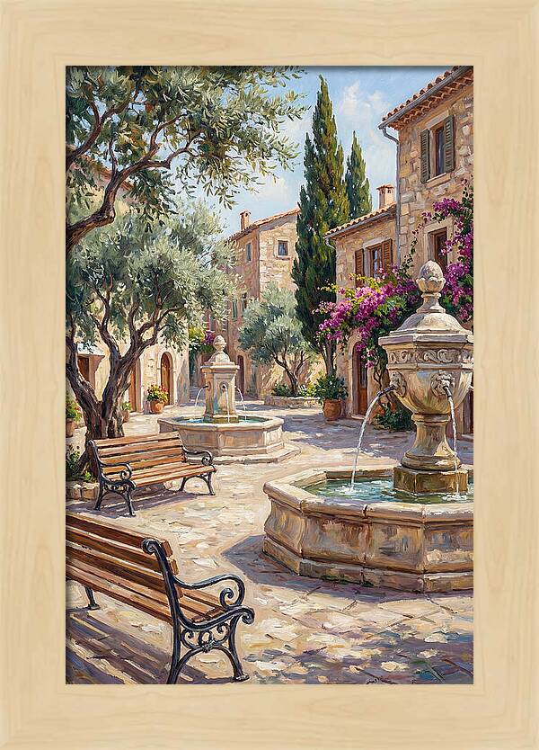 Charming Mediterranean Town Square
