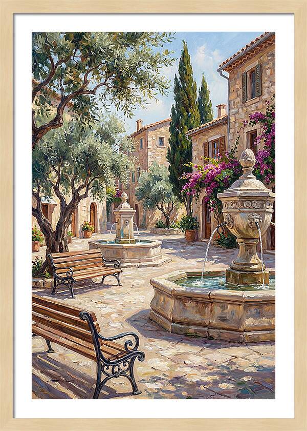 Charming Mediterranean Town Square
