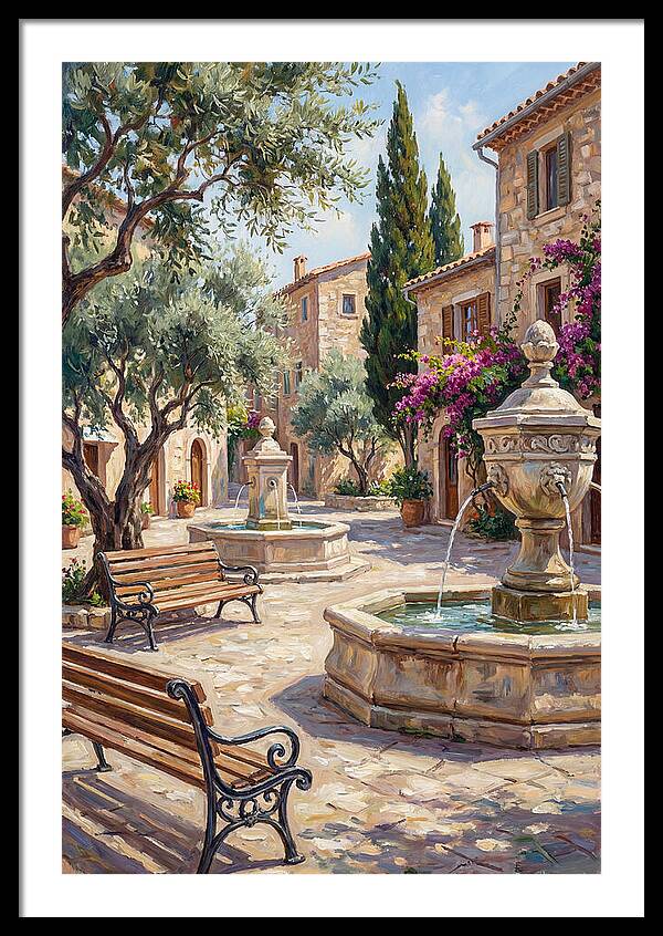 Charming Mediterranean Town Square