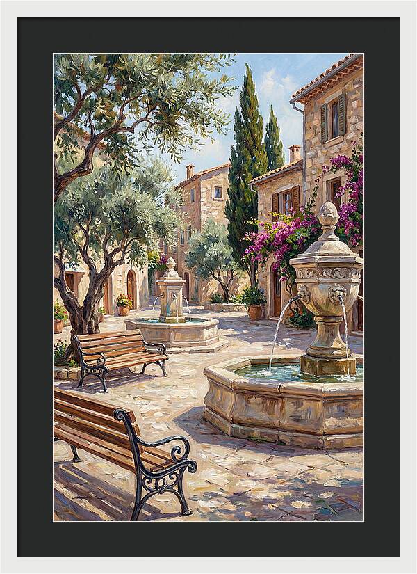 Charming Mediterranean Town Square