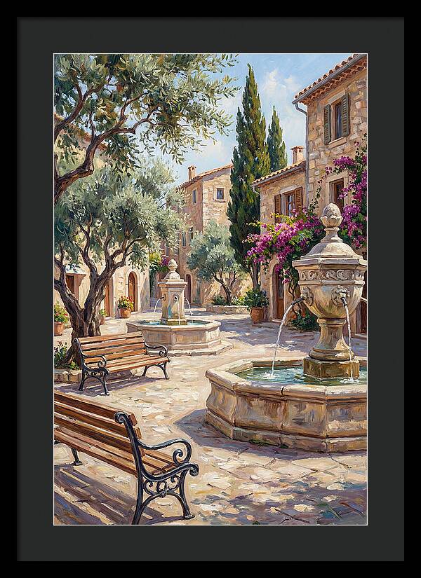 Charming Mediterranean Town Square