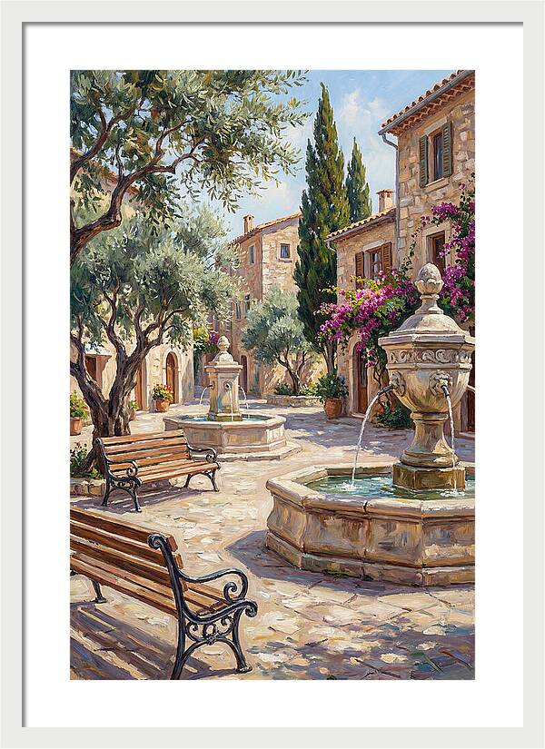 Charming Mediterranean Town Square