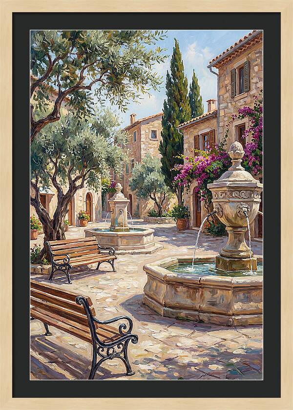 Charming Mediterranean Town Square