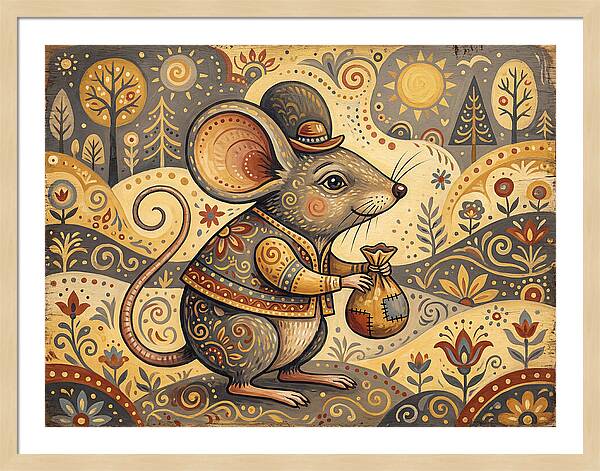 Charming Mouse With Bag