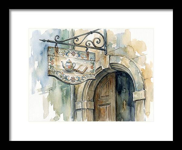 Charming Shop Sign Watercolor