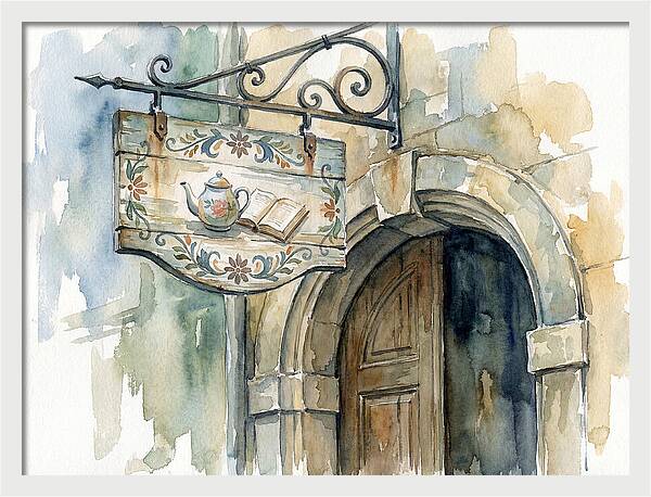 Charming Shop Sign Watercolor