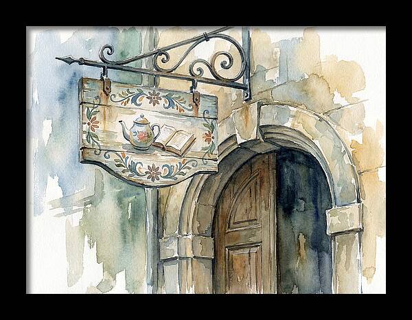 Charming Shop Sign Watercolor