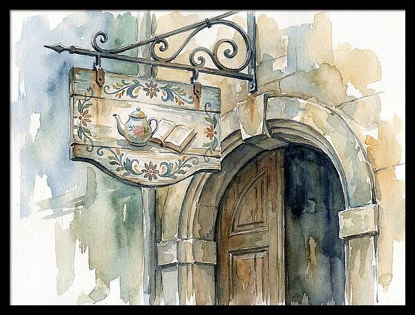 Charming Shop Sign Watercolor
