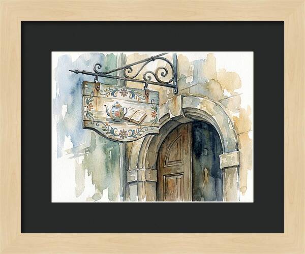 Charming Shop Sign Watercolor