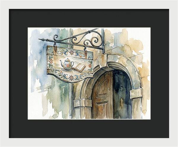 Charming Shop Sign Watercolor