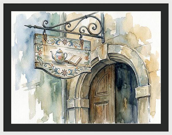 Charming Shop Sign Watercolor