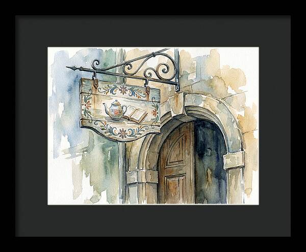 Charming Shop Sign Watercolor