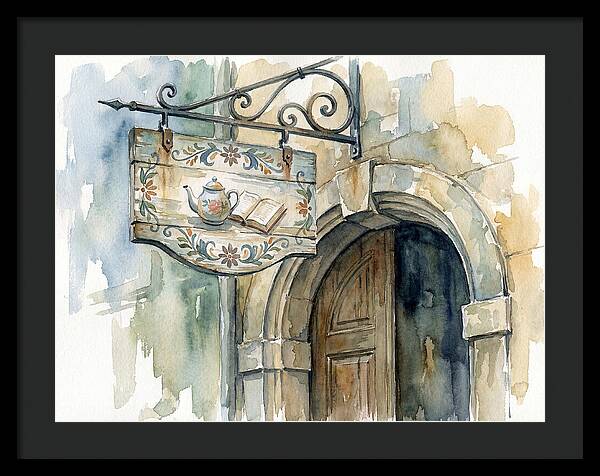 Charming Shop Sign Watercolor