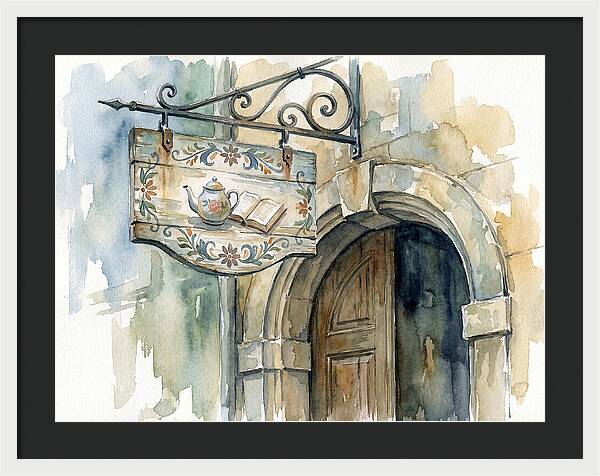 Charming Shop Sign Watercolor