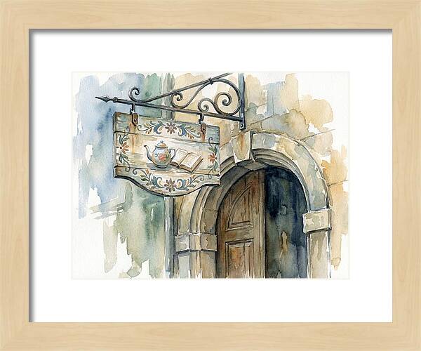 Charming Shop Sign Watercolor