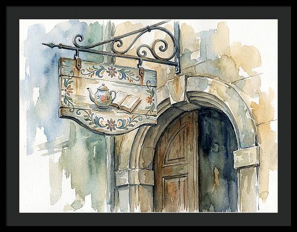 Charming Shop Sign Watercolor
