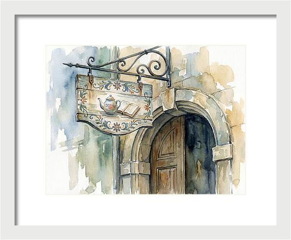 Charming Shop Sign Watercolor