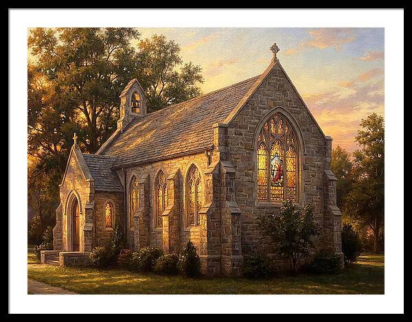 Charming Stone Chapel At Dusk