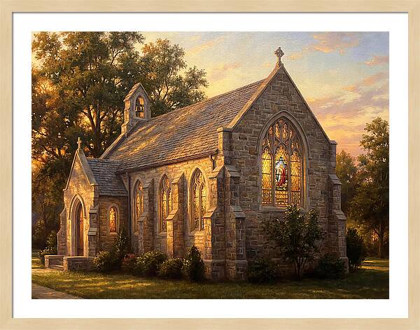 Charming Stone Chapel At Dusk