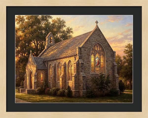 Charming Stone Chapel At Dusk
