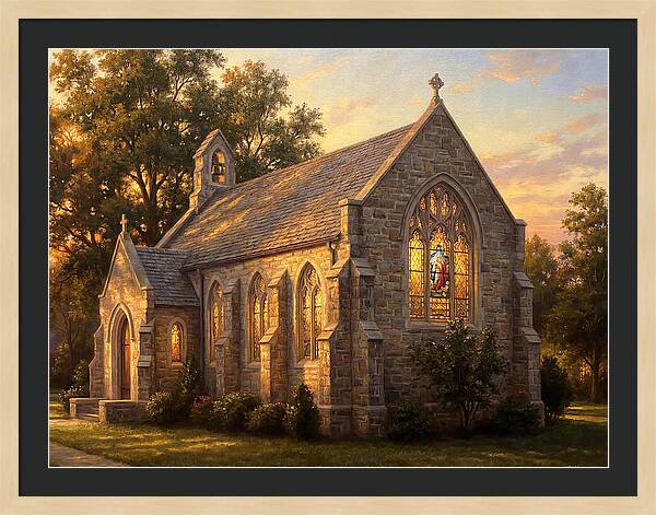 Charming Stone Chapel At Dusk