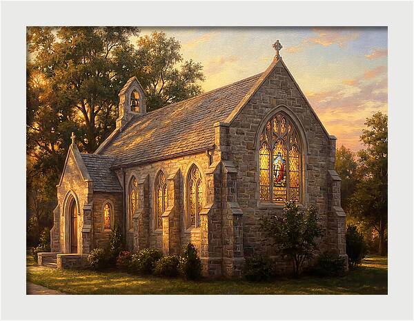 Charming Stone Chapel At Dusk