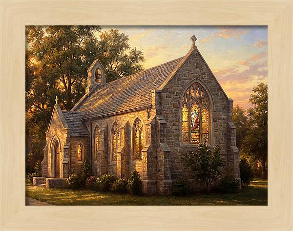 Charming Stone Chapel At Dusk