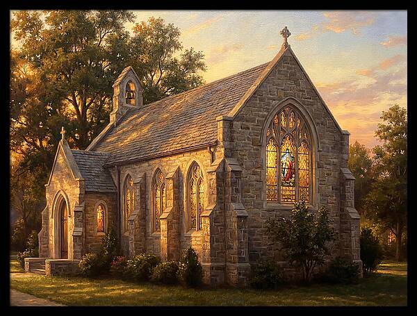 Charming Stone Chapel At Dusk