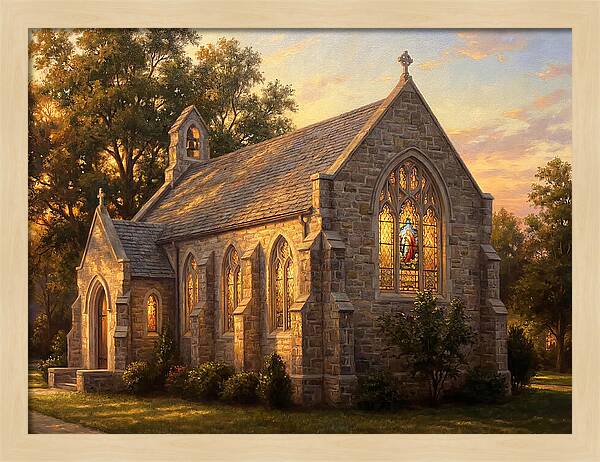 Charming Stone Chapel At Dusk